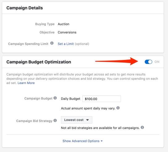 Facebook campaign optimization